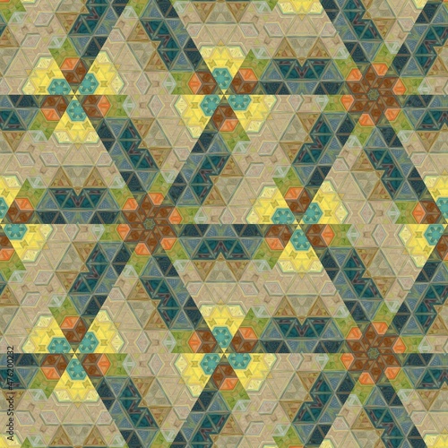 Traditional mystic background design. Arabesque ethnic texture. Geometric stripe ornament cover photo. Turkish fashion for floor tiles and carpet. Repeated pattern design for Moroccan textile print