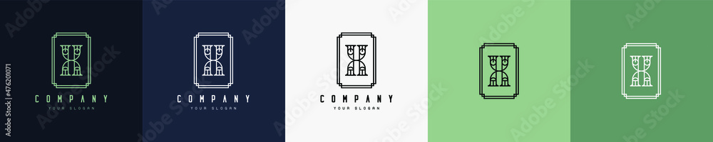 luxury alphabet letter frame symbol logo template. Logo design. Vintage logo. Retro logo.