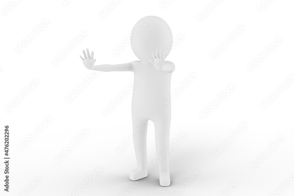 3D Man is Posing with Signs and Symbols 3D Man is Posing with Signs and Symbols