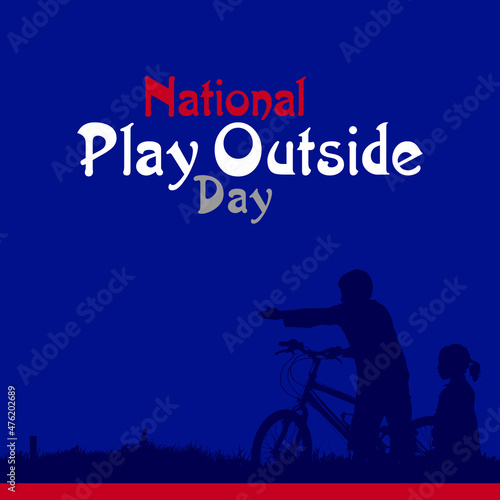 Logo lettering name of National Play Outside Day on November 7th  Vector illustration.