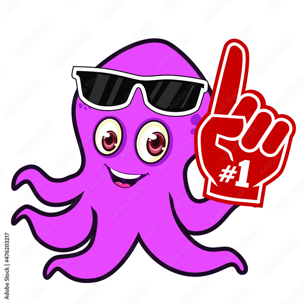 Obraz premium octopus mascot cartoon in vector