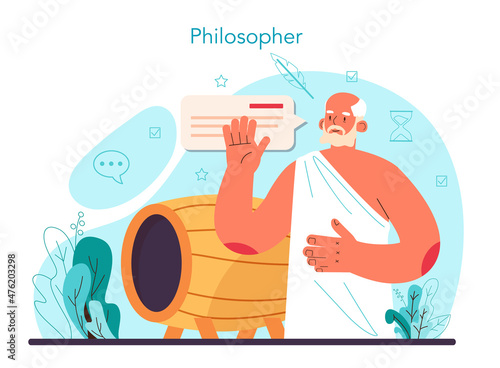 Philosophy concept. Ancient study of general and fundamental