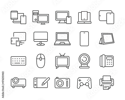 Devices Line Icons - Vector Line IconsDevices Line Icons - Vector Line Icons