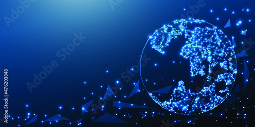 Wallpaper Mural Map of the planet. World map. Global social network. Future. Torontodigital.ca