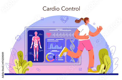 Sport therapy concept. People doing sport exercise in gym with an instructor.