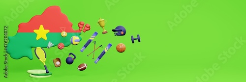 3d rendering of sports equipment in Burkina Faso for website cover