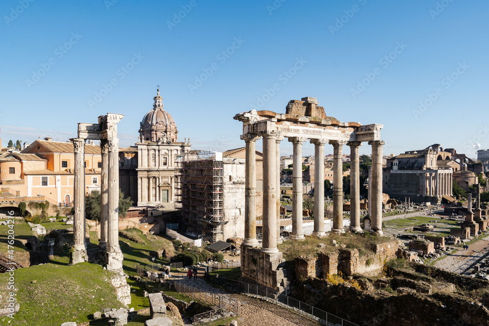 Ruins of Forum Romanum on Capitolium hill in Rome, Italy
Roman ruins