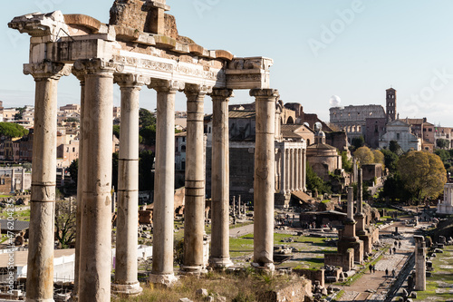 Ruins of Forum Romanum on Capitolium hill in Rome, Italy Roman ruins