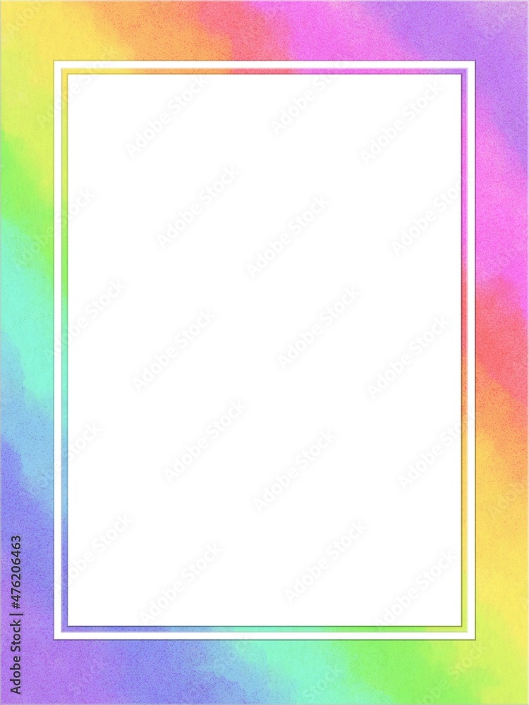 レインボーカラーの額縁フレーム
