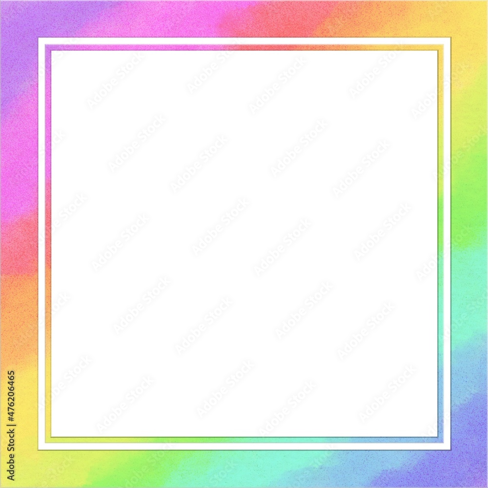 レインボーカラーの額縁フレーム