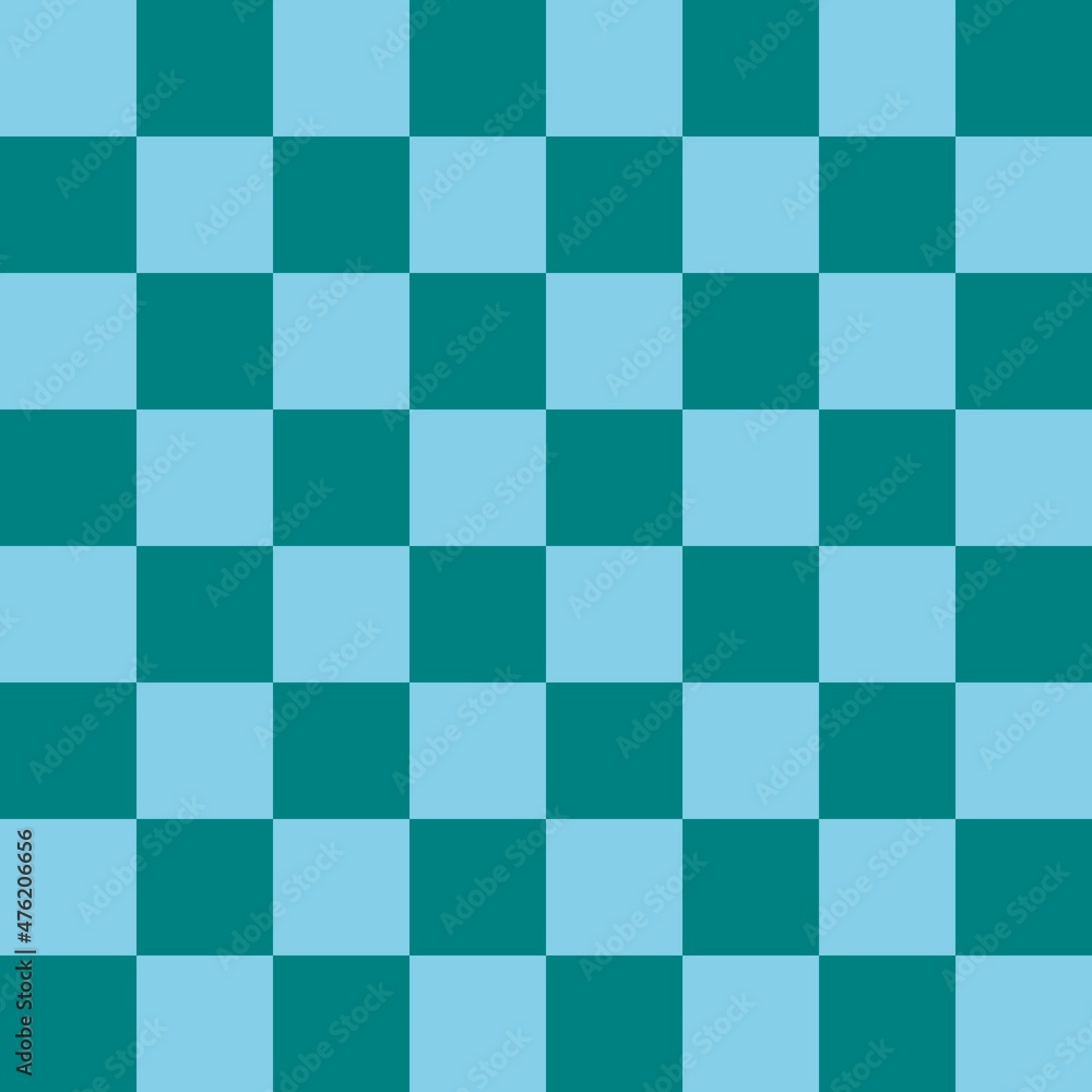 Checkerboard 8 by 8. Teal and Sky blue colors of checkerboard. Chessboard, checkerboard texture. Squares pattern. Background. Checkerboard 8 by 8. Teal and Sky blue colors of checkerboard. Chessboard, checkerboard texture. Squares pattern. Background.