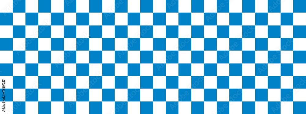 Checkerboard banner. Blue and White colors of checkerboard. Small squares, small cells. Chessboard, checkerboard texture. Squares pattern. Background. Checkerboard banner. Blue and White colors of checkerboard. Small squares, small cells. Chessboard, checkerboard texture. Squares pattern. Background.