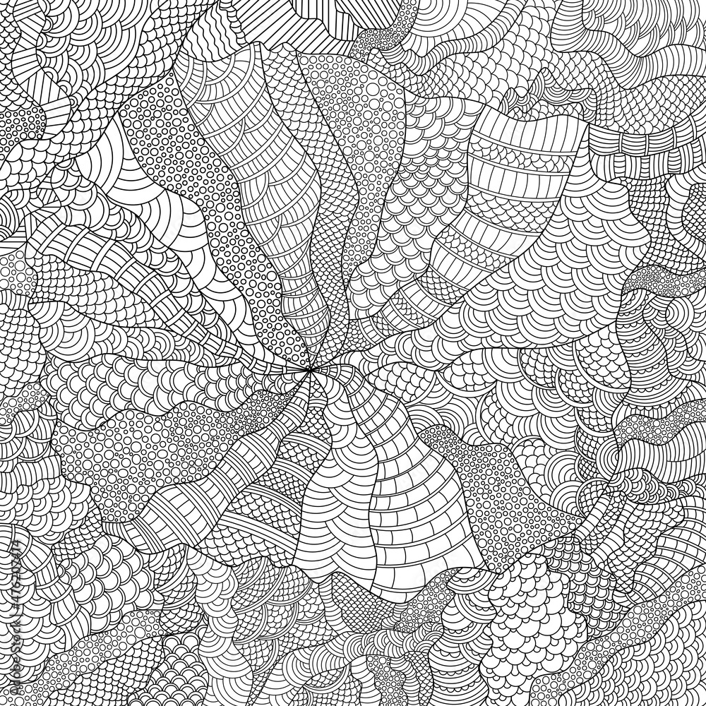 Fototapeta premium Astract coloring page. Coloring book for adult.