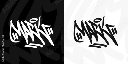 Abstract Urban Street Art Graffiti Style Hand Written Word Mark Vector Illustration Art