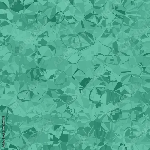 Abstract macro crystal geometric background texture Jungle green color. Random pattern background. Texture Jungle green color pattern background.