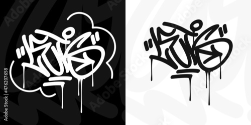 Abstract Urban Street Art Graffiti Style Hand Written Word Lets Vector Illustration Art