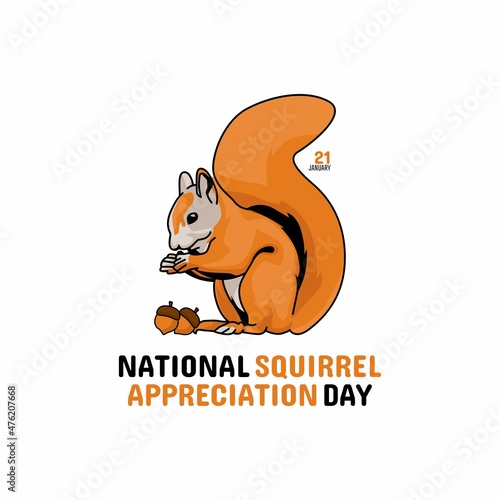 vector graphic of national squirrel appreciation day good for national squirrel appreciation day celebration. flat design. flyer design.flat illustration.