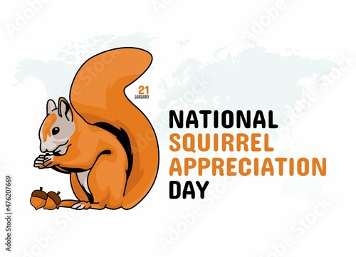 vector graphic of national squirrel appreciation day good for national squirrel appreciation day celebration. flat design. flyer design.flat illustration.