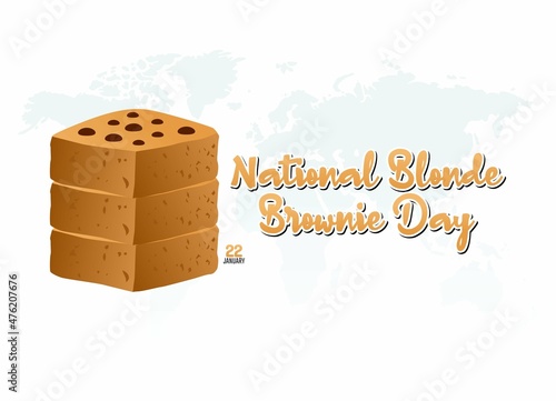 vector graphic of national blonde brownie day good for national blonde brownie day celebration. flat design. flyer design.flat illustration.