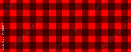 Banner, plaid pattern. Red on Black color. Tablecloth pattern. Texture. Seamless classic pattern background.