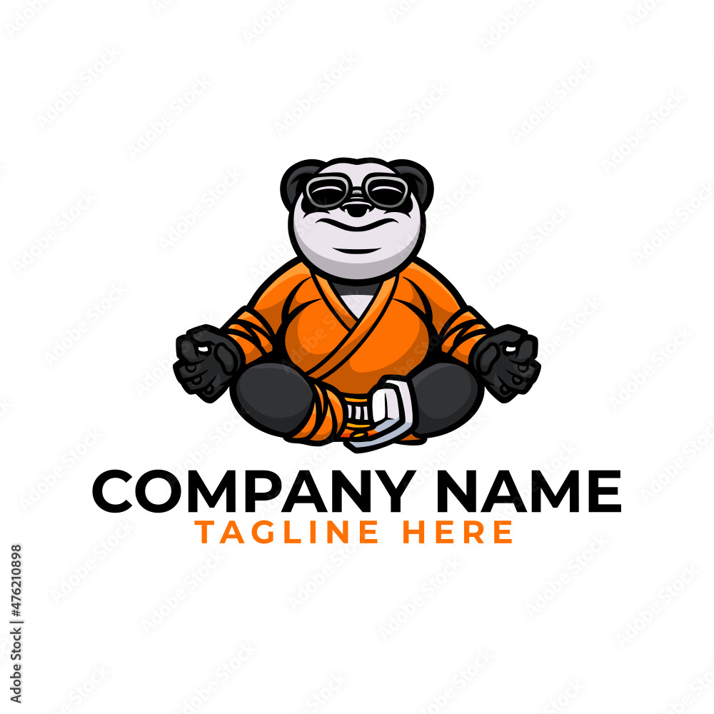 Yoga panda Mascot illustration calm Yoga panda Mascot illustration calm