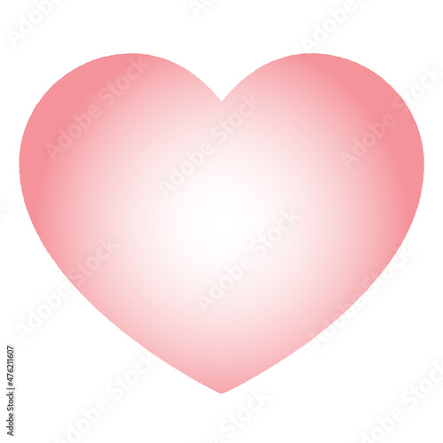 グラデーションのかかったピンク色のハートイラスト