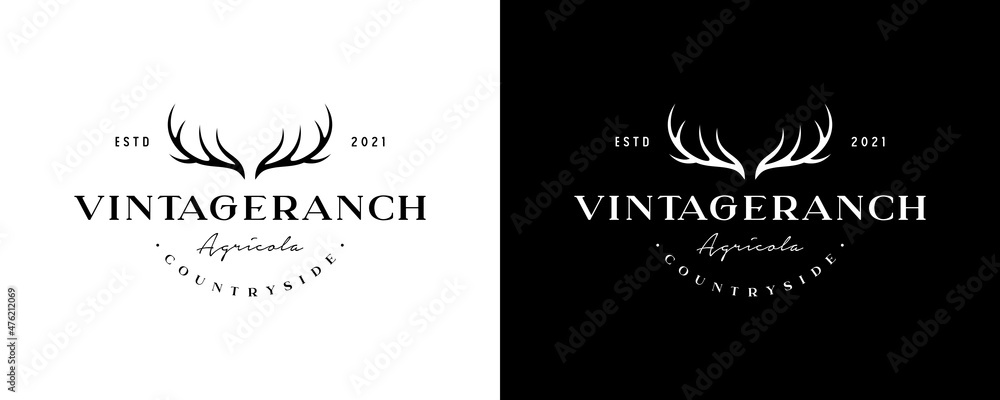 Vector graphic of ranch vintage logo - obrazy, fototapety, plakaty 