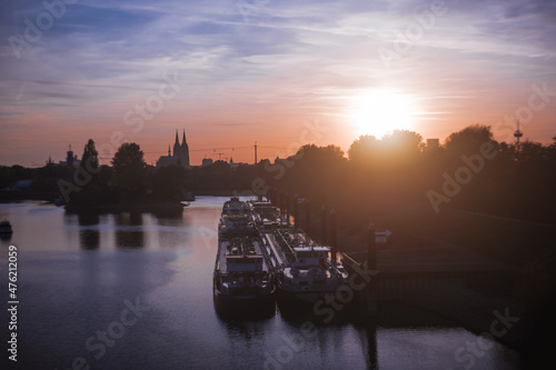 Cologne Skyline harbour