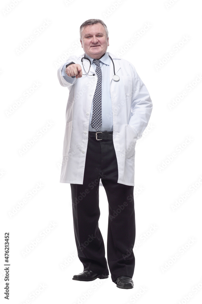 competent doctor in a white coat. isolated on a white competent doctor in a white coat. isolated on a white