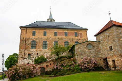 Fortress and castle Akershus in summer in Oslo, Norway. 
