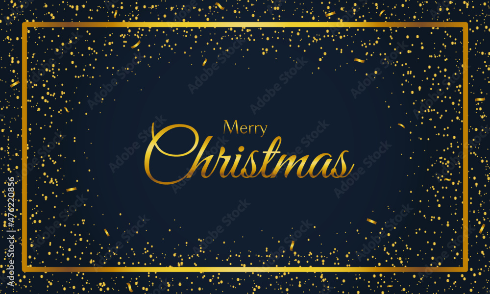 Fototapeta premium MERRY CHRİSTMAS ON BLUE BACKGROUND