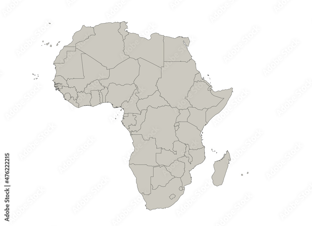 Africa map, individual states, blank