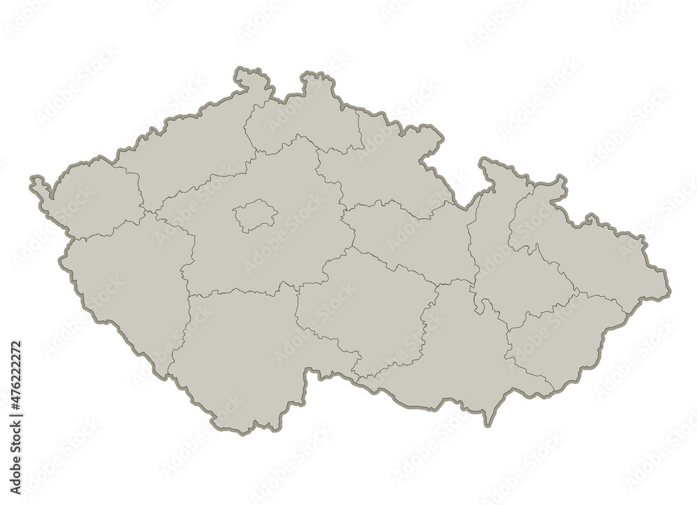 Czech map, individual regions, blank