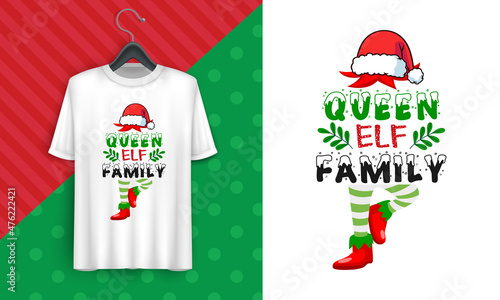 Queen Elf T-Shirt Elf Squad Family Christmas Matching Tee T-Shirt