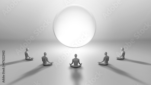 Εκτύπωση καμβά 3d illustration of achieving the ideal in yogic meditation