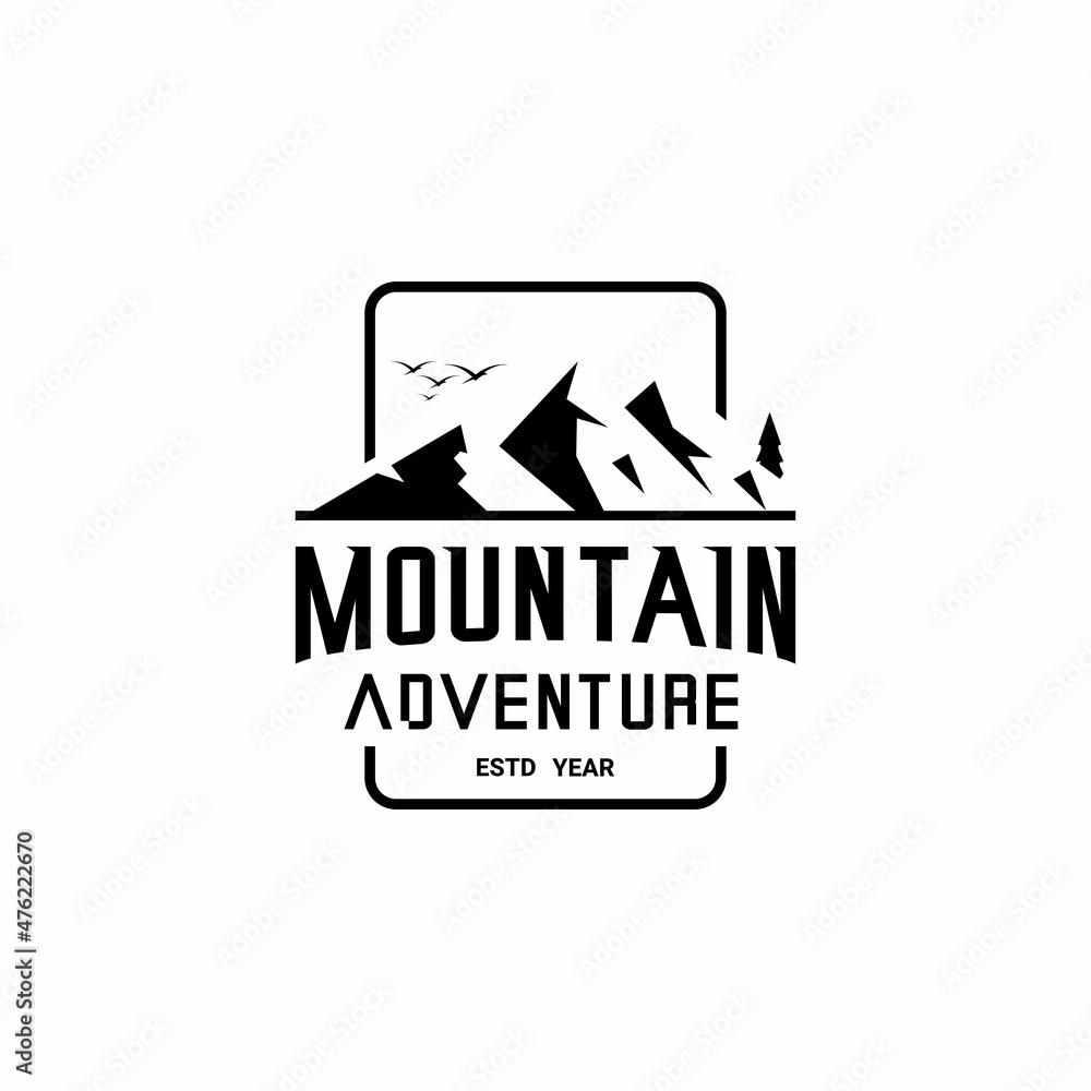 mountains and adventure logo illustration vector	