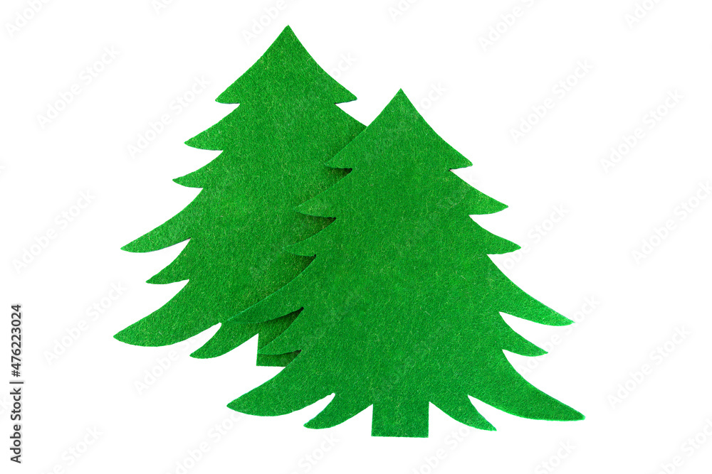 Obraz premium Two green felt herringbone