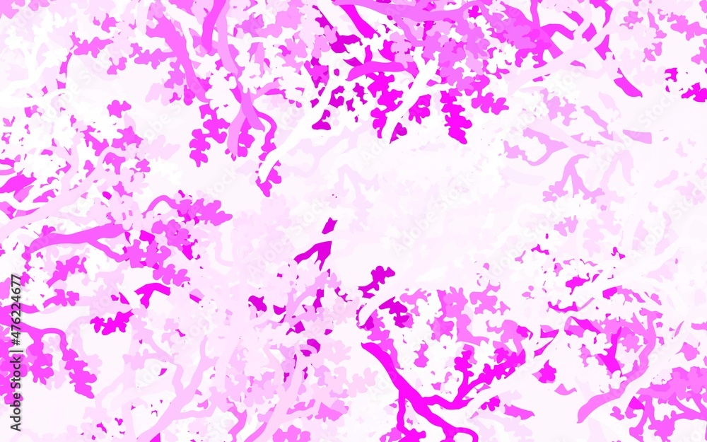 Light Purple, Pink vector elegant template with leaves, branches.