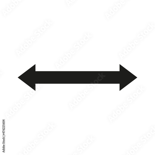 Double arrow symbol. 2 side arrow icon. Vector isolated on white.