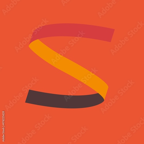 Letter s orange background orange yellow