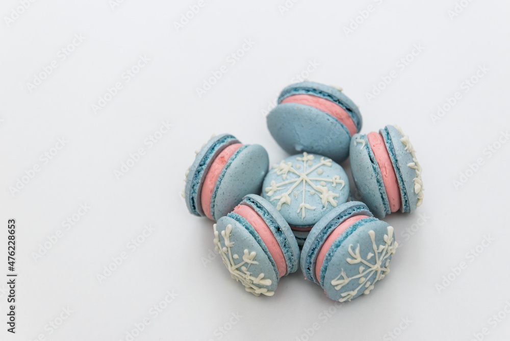 Fototapeta premium Macarons. Small French cakes. Sweet and colorful.