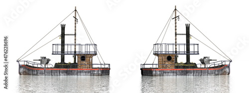 Foto Two patrol boats on the water - 3D render