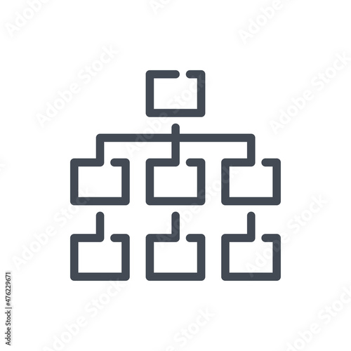 Structure and Hierarchy line icon. Organization tree vector outline sign.