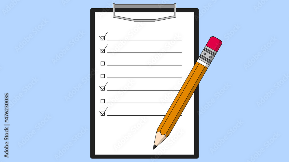 Pencil and tablet for paper vector illustration Pencil and tablet for paper vector illustration