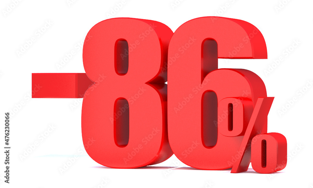 Minus 86 Percent off 3d Sign on White Background, Special Offer 86% Discount Tag, Sale Up to 86 Percent Off,big offer, Sale, Special Offer Label, Sticker, Tag, Banner, Advertising, offer Icon Minus 86 Percent off 3d Sign on White Background, Special Offer 86% Discount Tag, Sale Up to 86 Percent Off,big offer, Sale, Special Offer Label, Sticker, Tag, Banner, Advertising, offer Icon