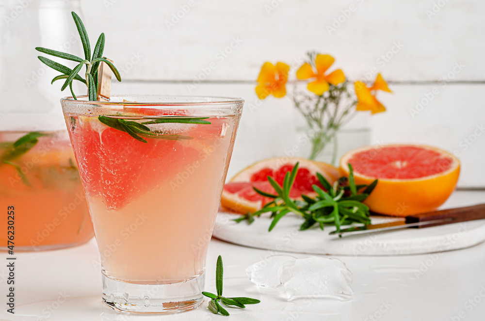 Cold lemonade of grapefruit juice and rosemary. Cold lemonade of grapefruit juice and rosemary.