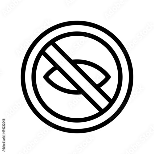 Close Eyes Line Vector Icon Design
