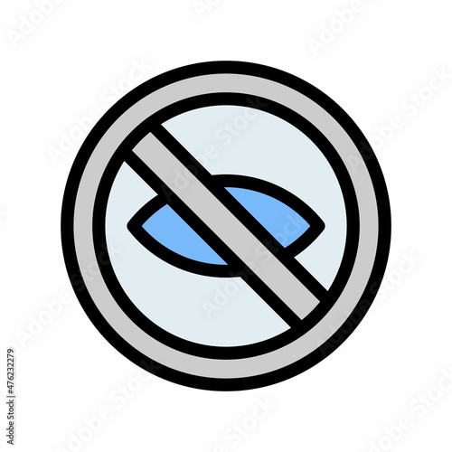Close Eyes Line Filled Vector Icon Design