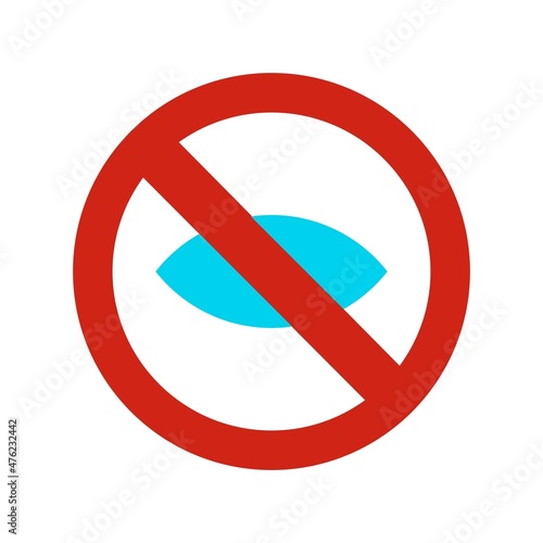 Close Eyes Flat Vector Icon Design