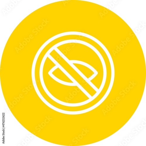 Close Eyes Line circle Vector Icon Design